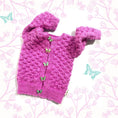 Load image into Gallery viewer, Pink Seed Stitch Baby Sweater with Butterfly buttons - Granmade