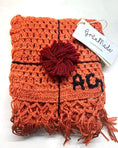Load image into Gallery viewer, Orange Hand knit Crochet Scarf - Granmade