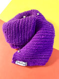 Load image into Gallery viewer, Purple Pearl Hand-Knit Infinity Scarf - Granmade