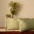 Load image into Gallery viewer, Blue Cotton Silk Rectangle Cushion Cover - Granmade