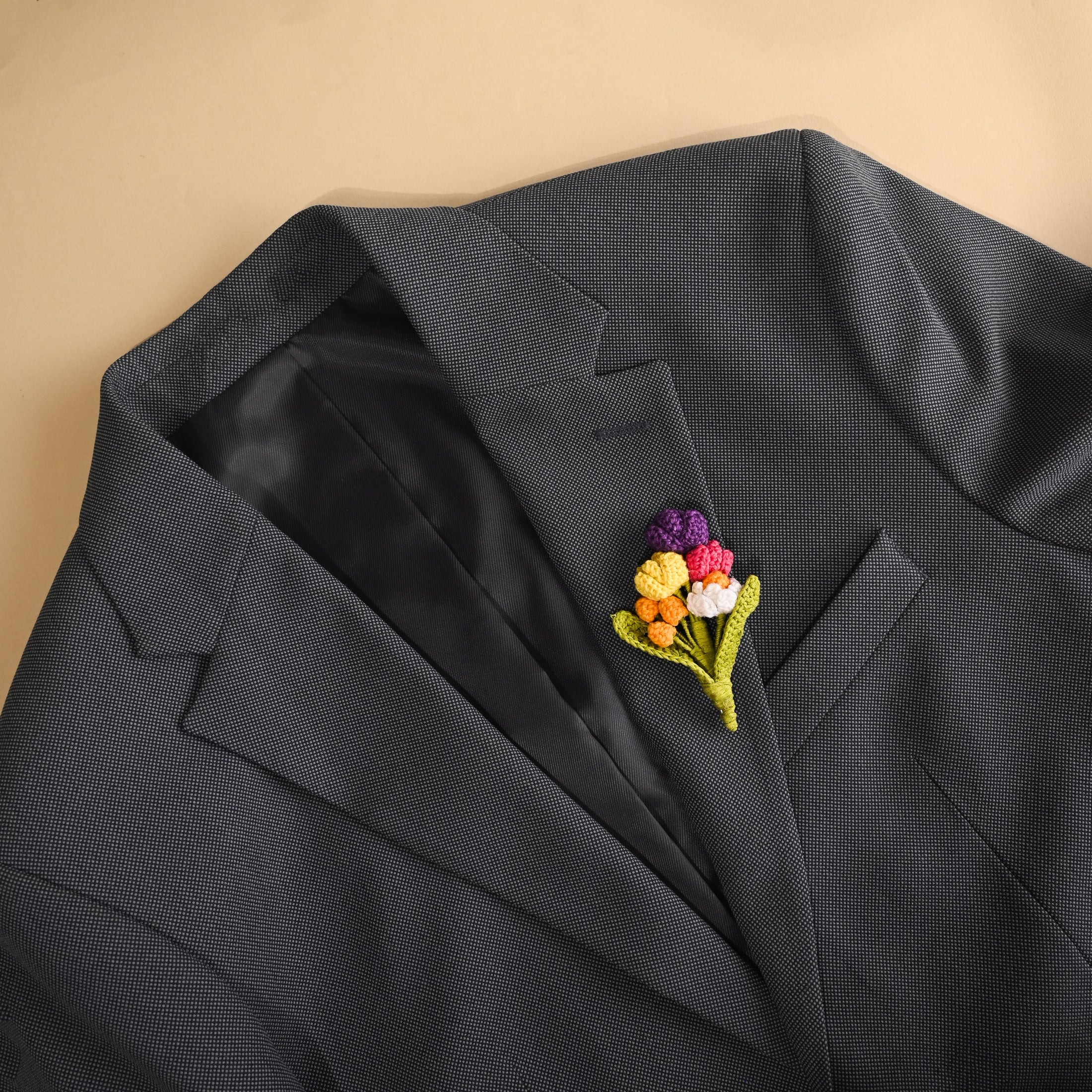 Crochet Flower Bunch Brooch - Granmade