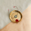 Load image into Gallery viewer, Handmade Phool Rakhi- Gold Green