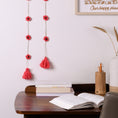 Load image into Gallery viewer, Pink Daisy and Wood Hand-knit Toran (set of 2)