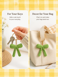 Load image into Gallery viewer, Crochet Bow Keychain- Green