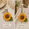 Load image into Gallery viewer, Crochet Sunflower Keychain