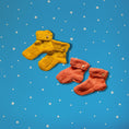 Load image into Gallery viewer, Baby Socks Set of 2 - Pumpkin Orange and Butterscotch Yellow Handknit Socks - Granmade