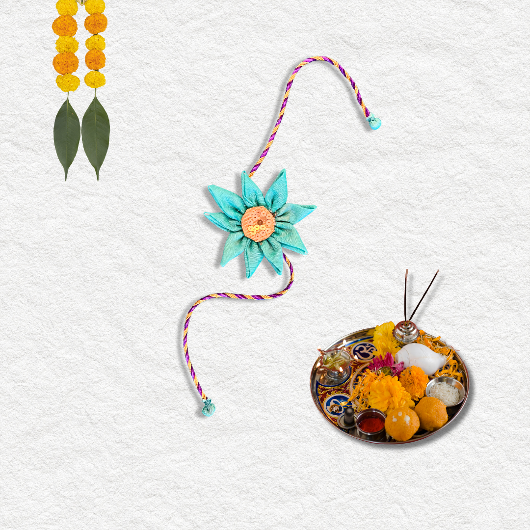 Handmade Blue Sunflower Rakhi - Granmade