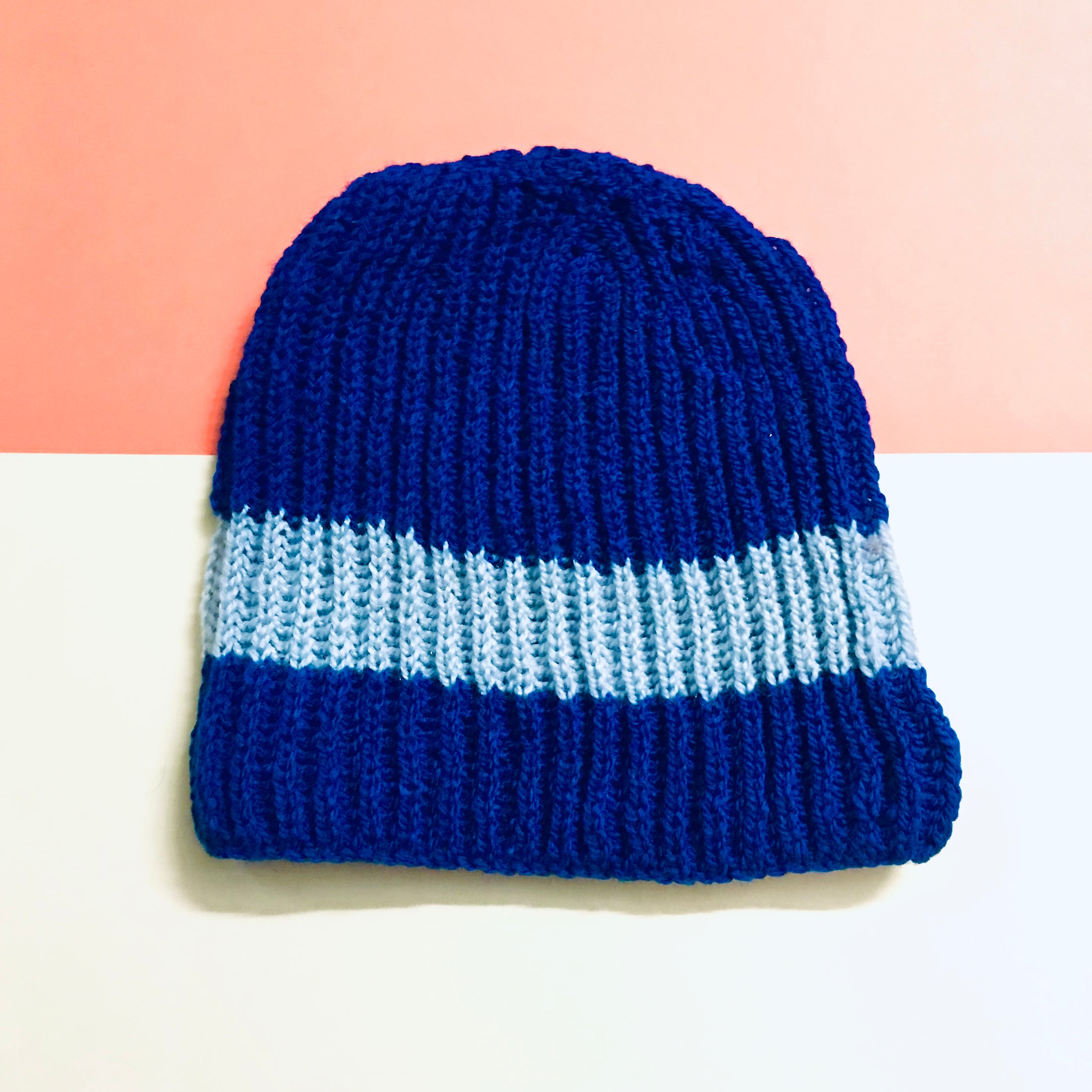 Light Blue Classic Hand-knit Beanie - Granmade