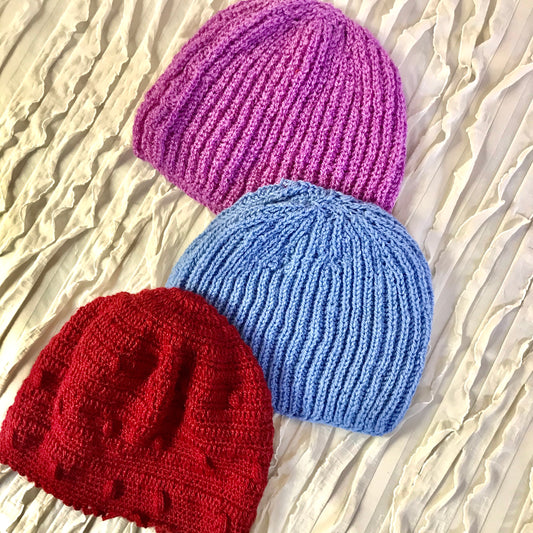 Blue Hand knit Beanie - Granmade