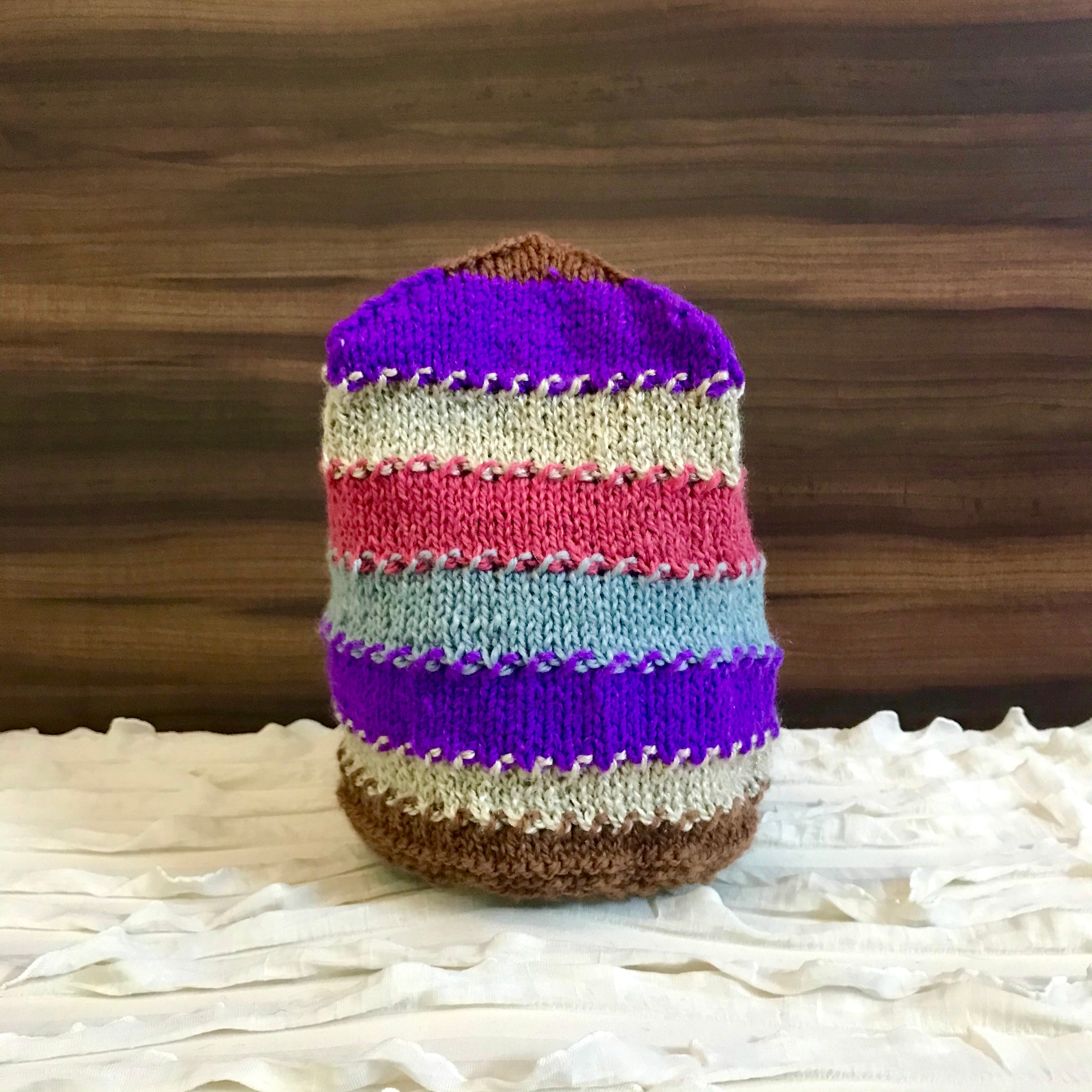 Multi-colour Hand-knit Beanie - Granmade