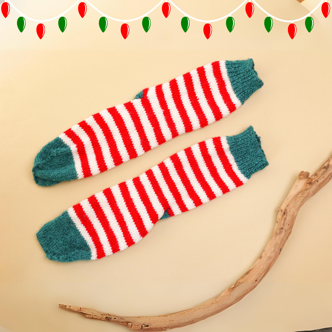 Merry Merry Hand-knit Christmas Socks - Granmade