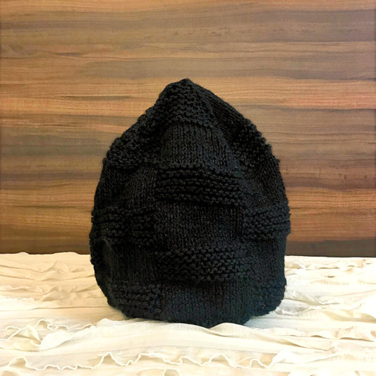 Black Brick Hand-knit Beanie - Granmade