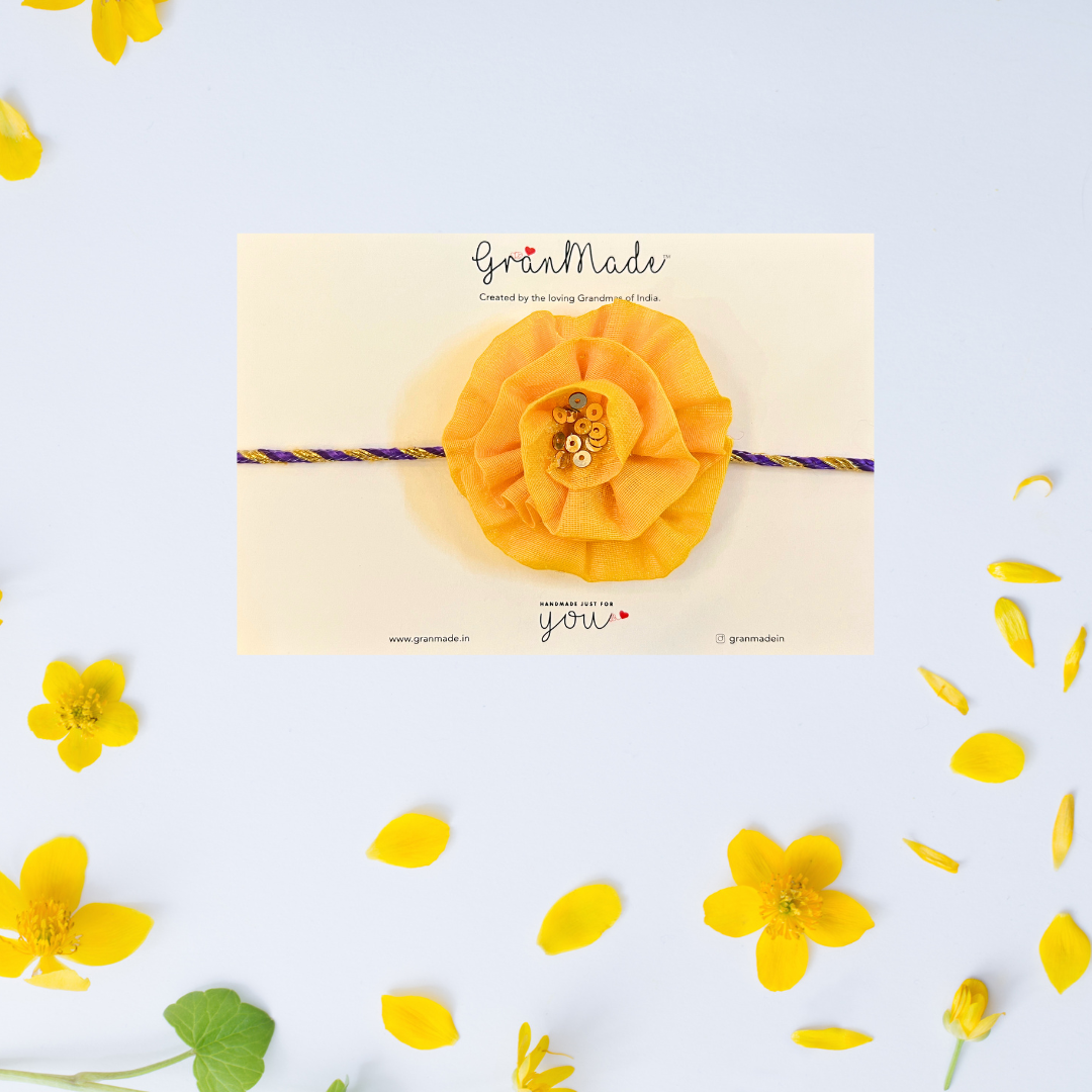 Handmade Yellow Canation Rakhi - Granmade