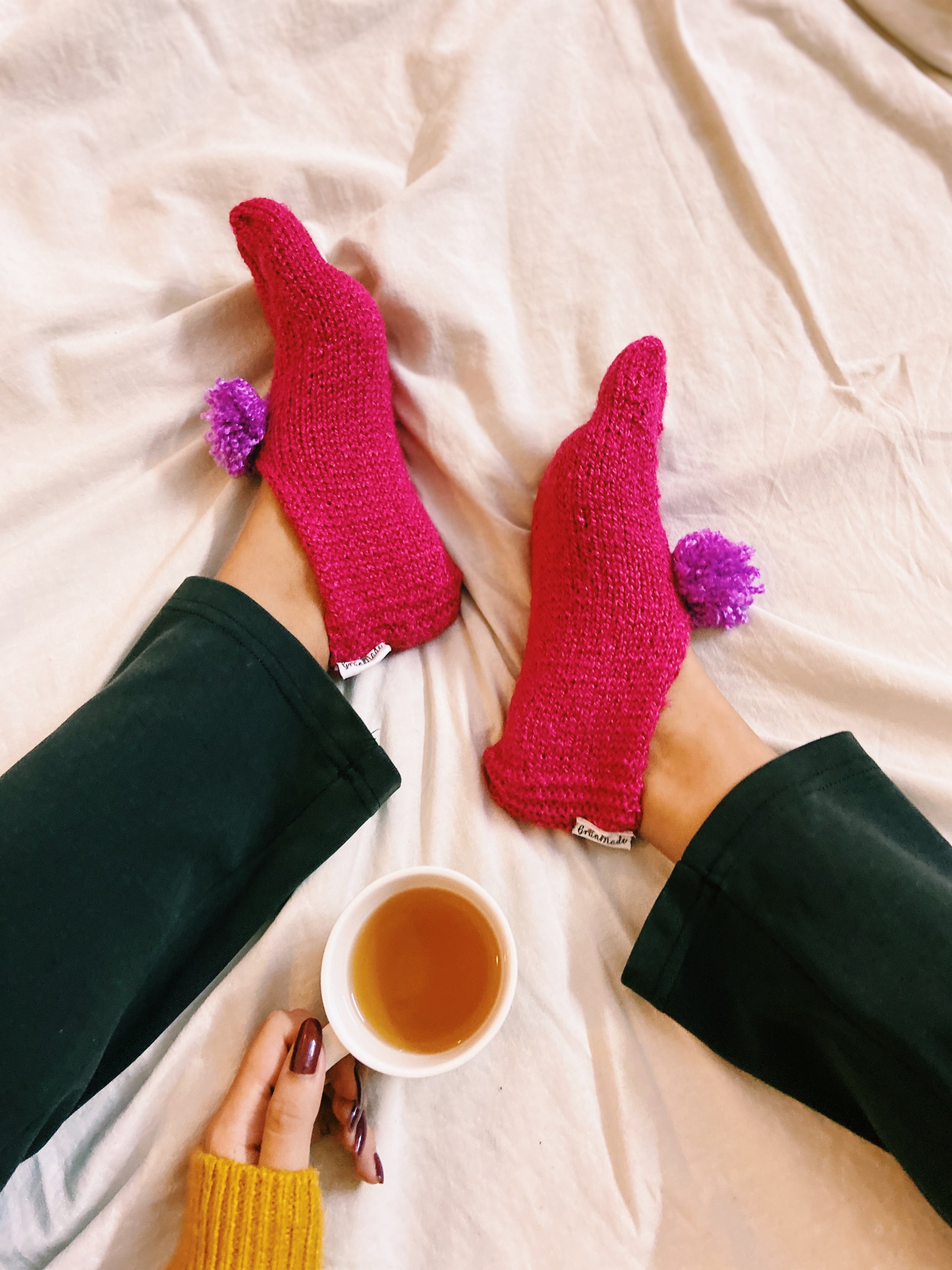 Pink Hand-knit Socks - Granmade