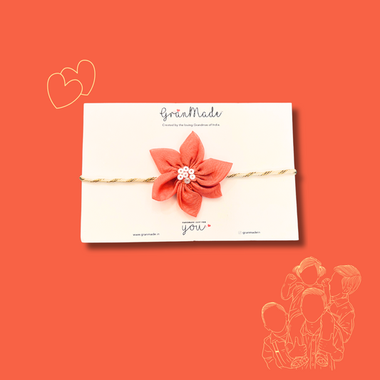 Handmade Orange Sadabahar Rakhi - Granmade