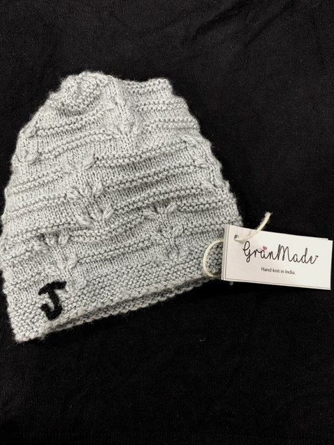 Grey Intricate Hand Knit Beanie - Granmade