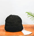 Load image into Gallery viewer, Pink & Navy Blue Honeycomb Hand-knit Beanie - Granmade
