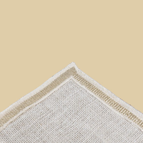 Jute & Gold Lace Table Mats ( set of 4) - Granmade