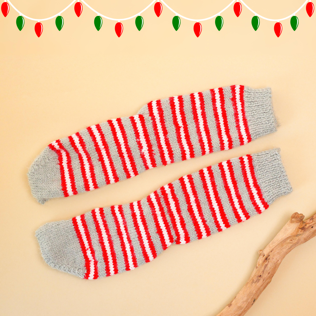 Merry Merry Hand-knit Christmas Socks - Granmade