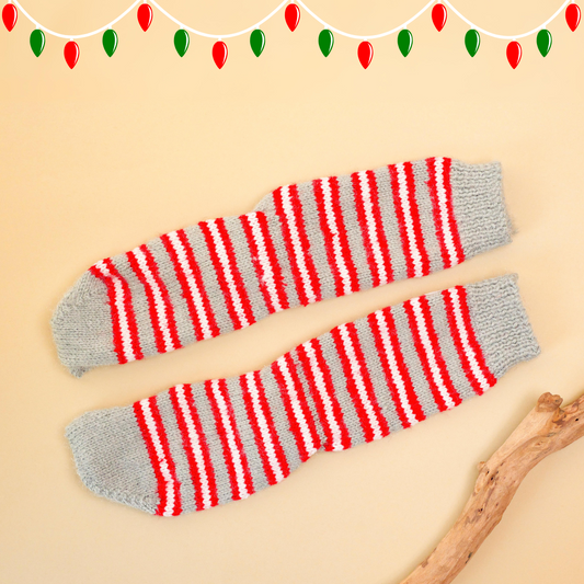 Merry Merry Hand-knit Christmas Socks - Granmade