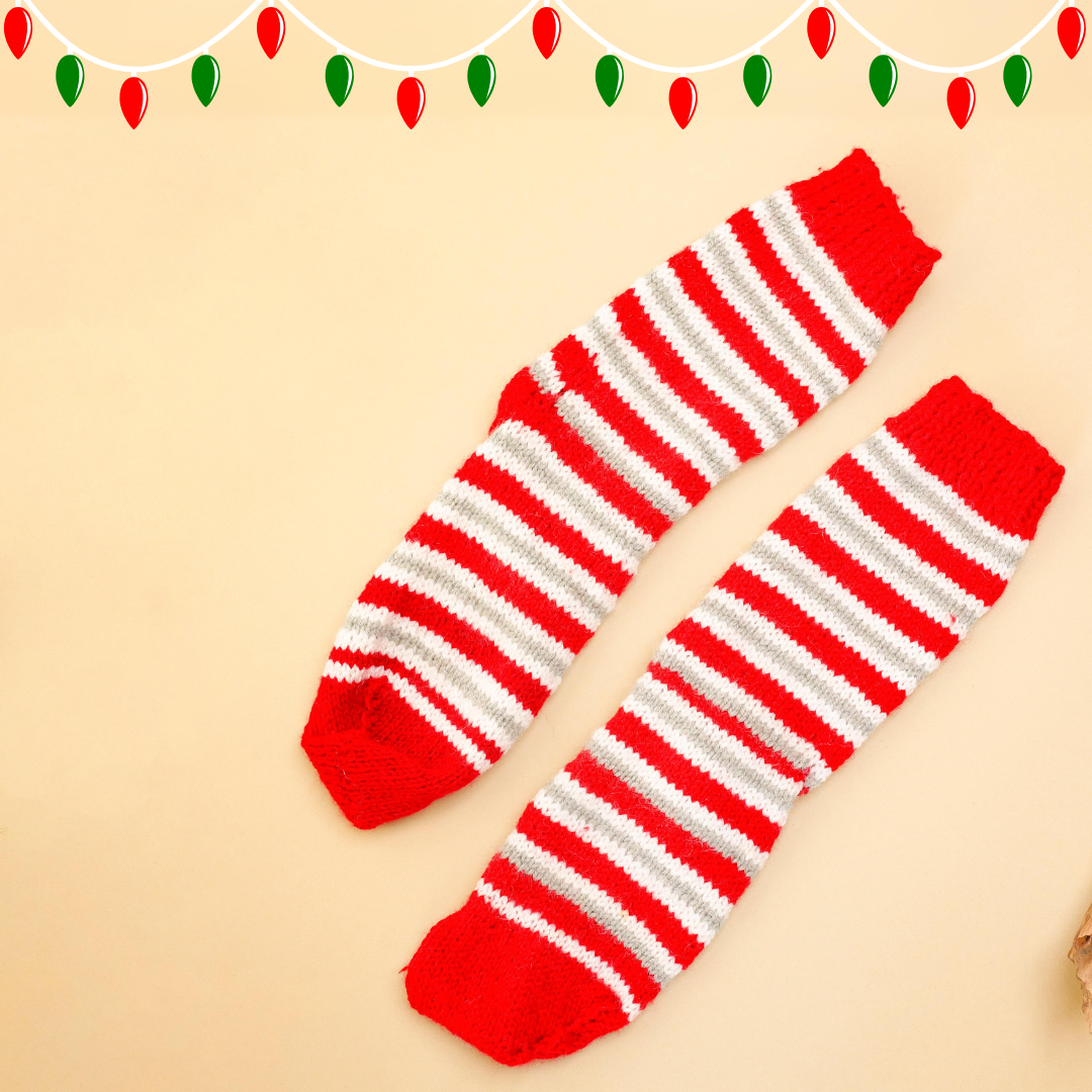 Santa's Favourite Hand-knit Christmas Socks - Granmade