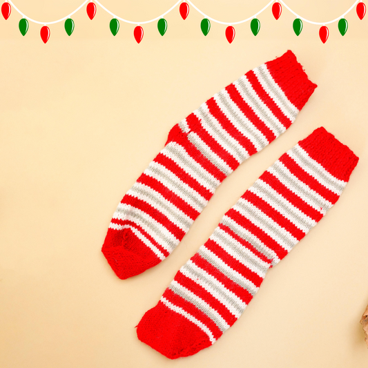 Santa's Favourite Hand-knit Christmas Socks - Granmade