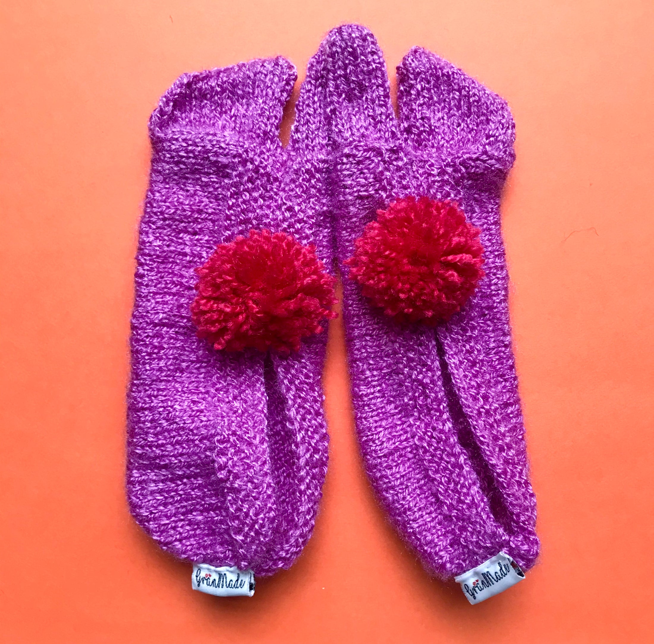 Purple Hand-knit Socks - Granmade