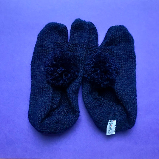 Navy Blue Hand-knit Socks - Granmade