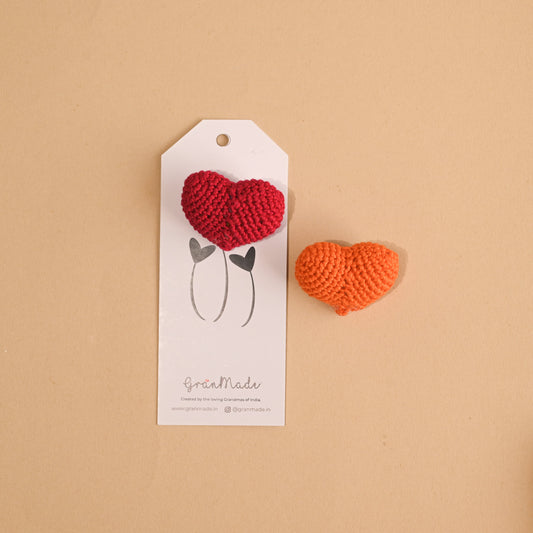 Crochet Heart Brooch - Granmade