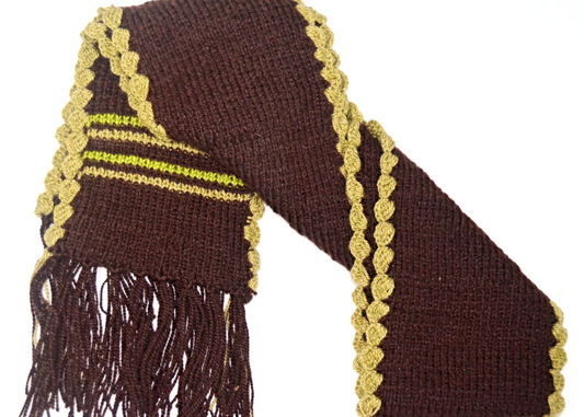 Brown & Beige Hand-knit Scarf - Granmade