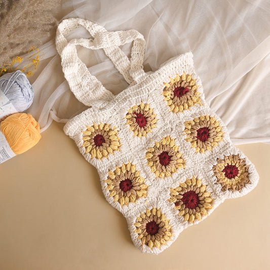 Crochet Sunflower Tote Bag - Granmade