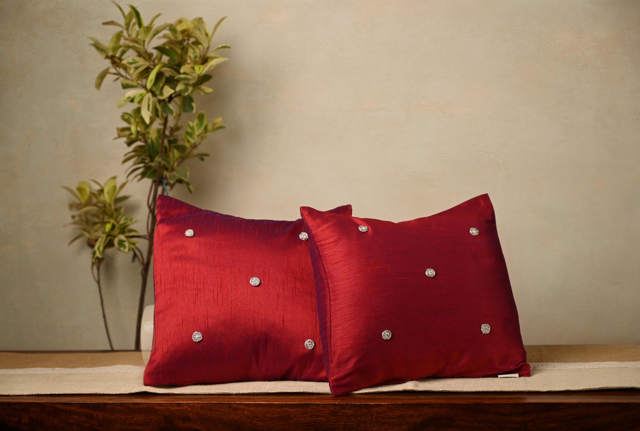 Gold Cotton Silk 12x12 Cushion Cover - Granmade