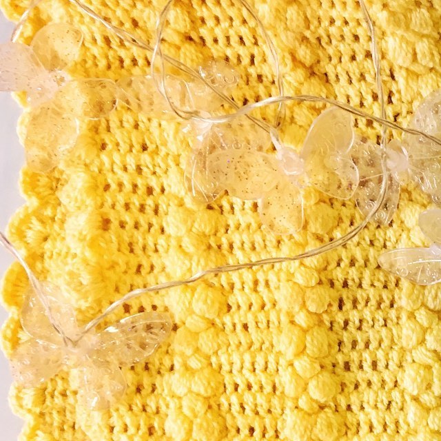 Yellow Hand knit Crochet Shawl - Granmade