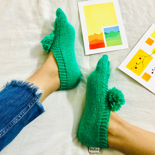 Green Hand-knit Socks - Granmade