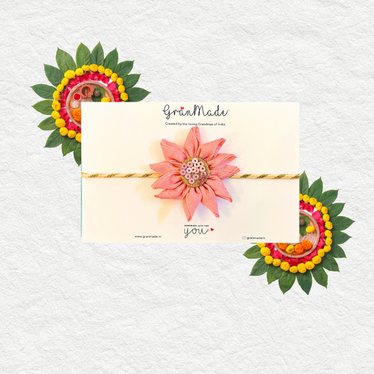 Handmade Baby Pink Sunflower Rakhi - Granmade