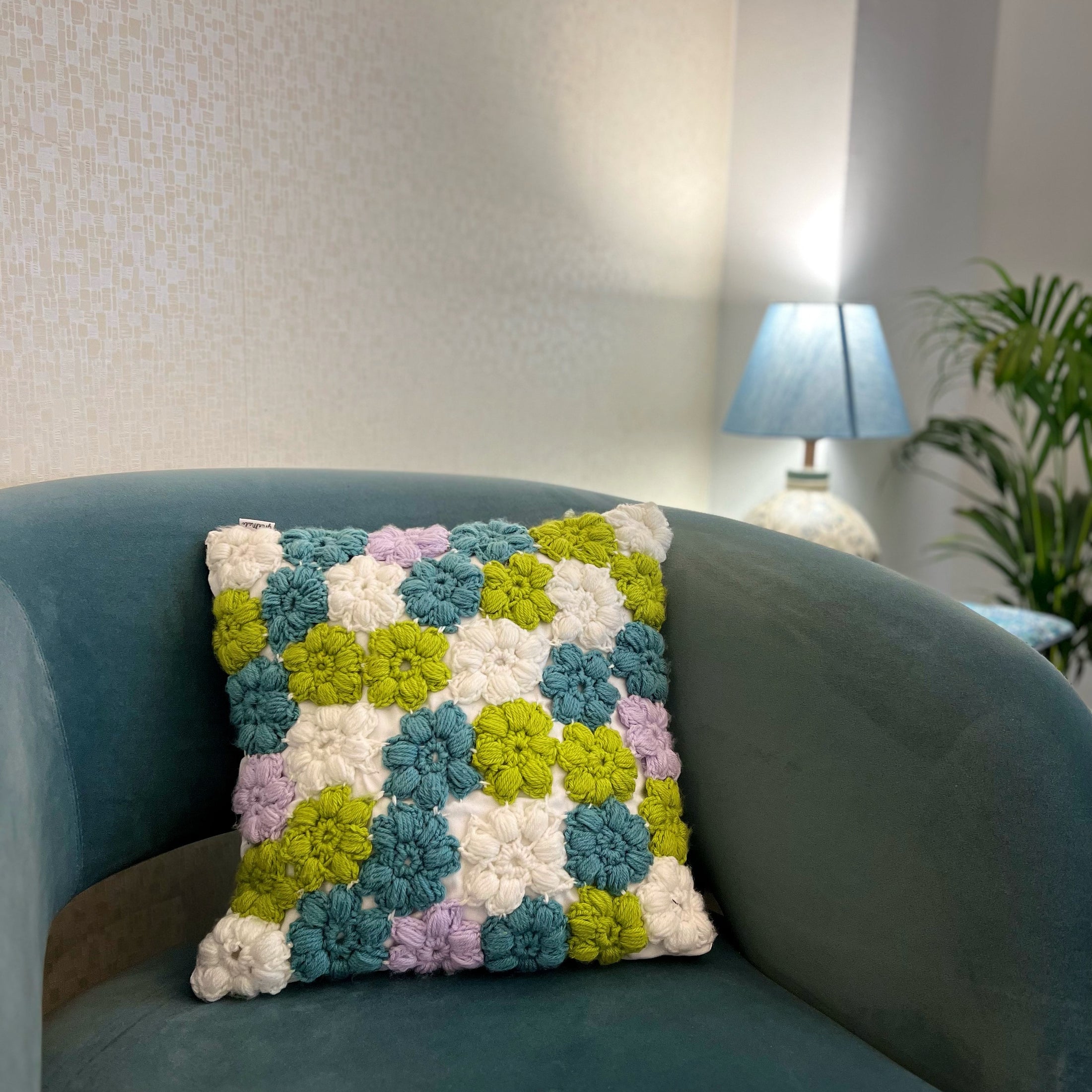 Wildflower Hand-knit Crochet Cushion Cover - Granmade