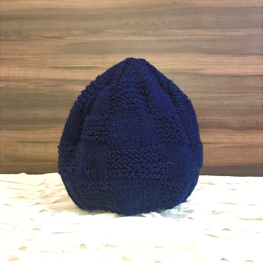 Navy Blue Brick Hand-knit Beanie - Granmade