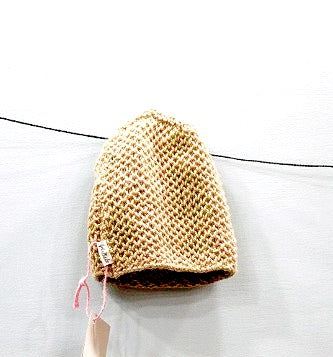 Beige Honeycomb Hand Knit Beanie - Granmade