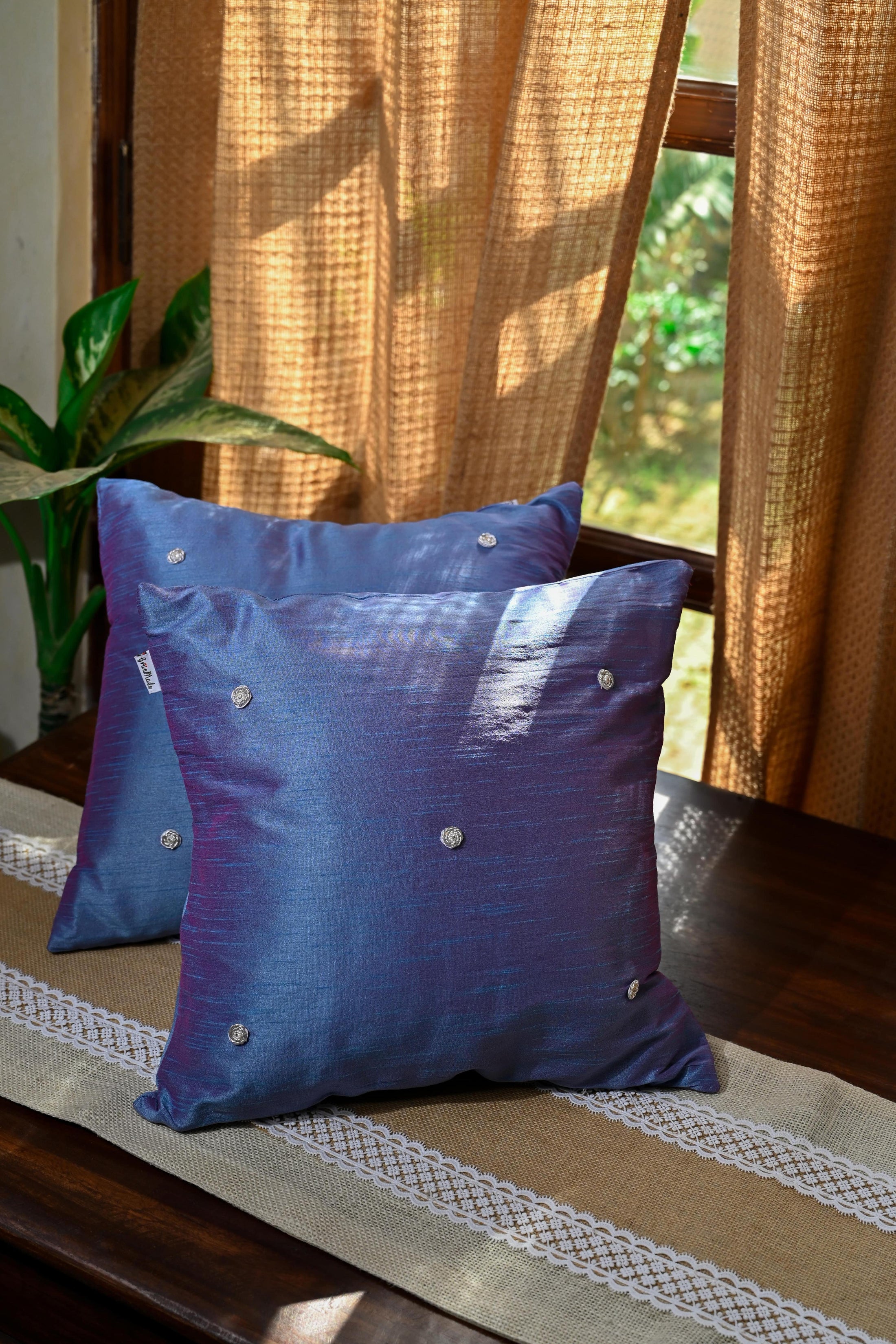 Red Cotton Silk Cushion Cover - Granmade