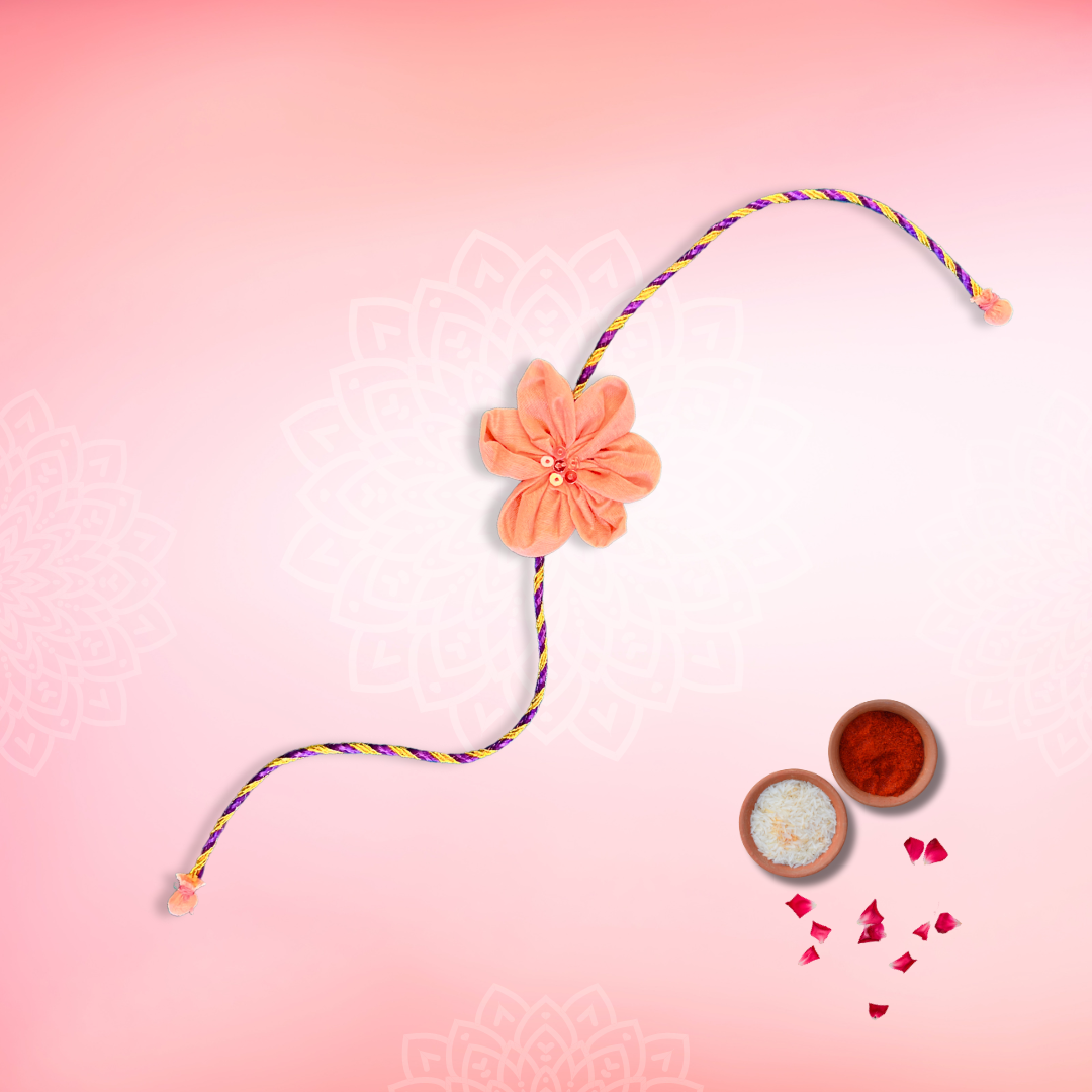 Handmade Orange Windflower Rakhi - Granmade