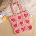 Load image into Gallery viewer, Crochet Pink Heart Tote Bag - Granmade
