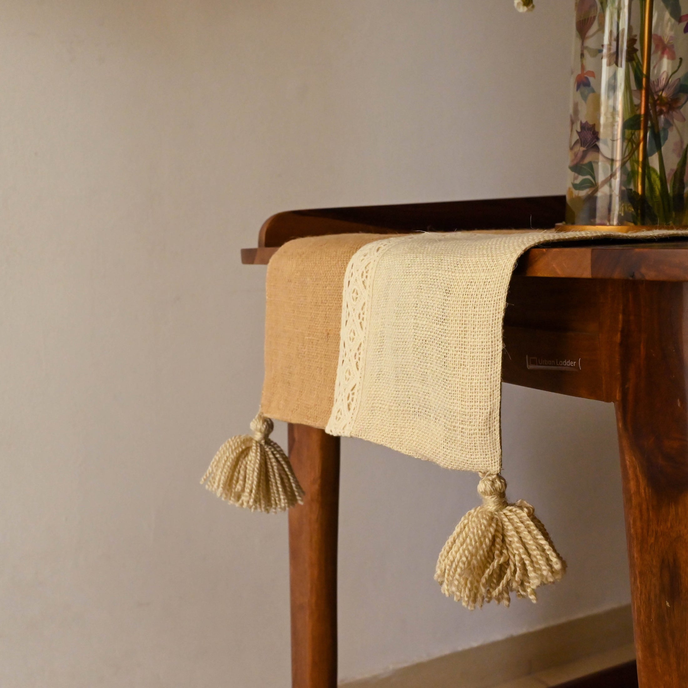 Jute Patchwork & Lace Table Runner - Granmade