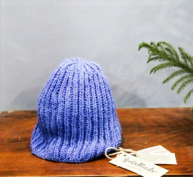 Blue Hand knit Beanie - Granmade