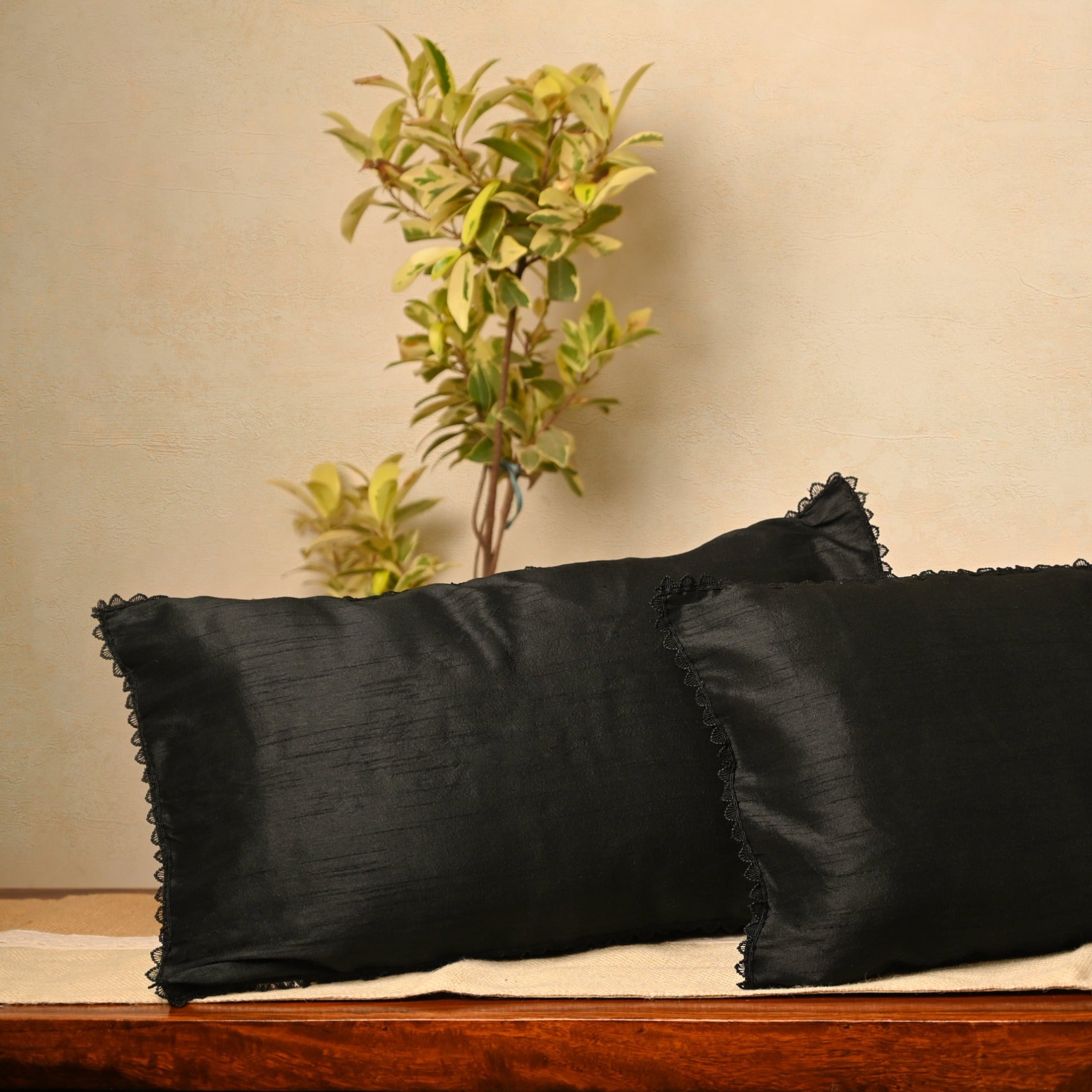 Gold Cotton Silk Rectangle Cushion Cover - Granmade