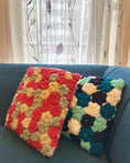 Load image into Gallery viewer, Something Blue Flower Hand-knit Crochet Cushion - Granmade
