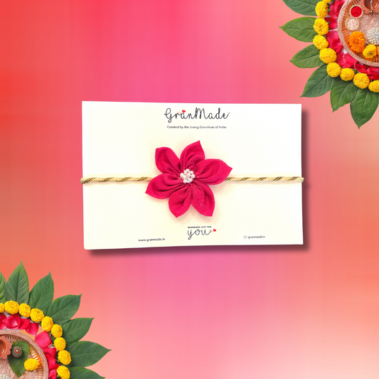 Handmade Pink Sadabahar Rakhi - Granmade