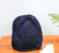 Load image into Gallery viewer, Navy Blue Honeycomb Hand-knit Beanie - Granmade
