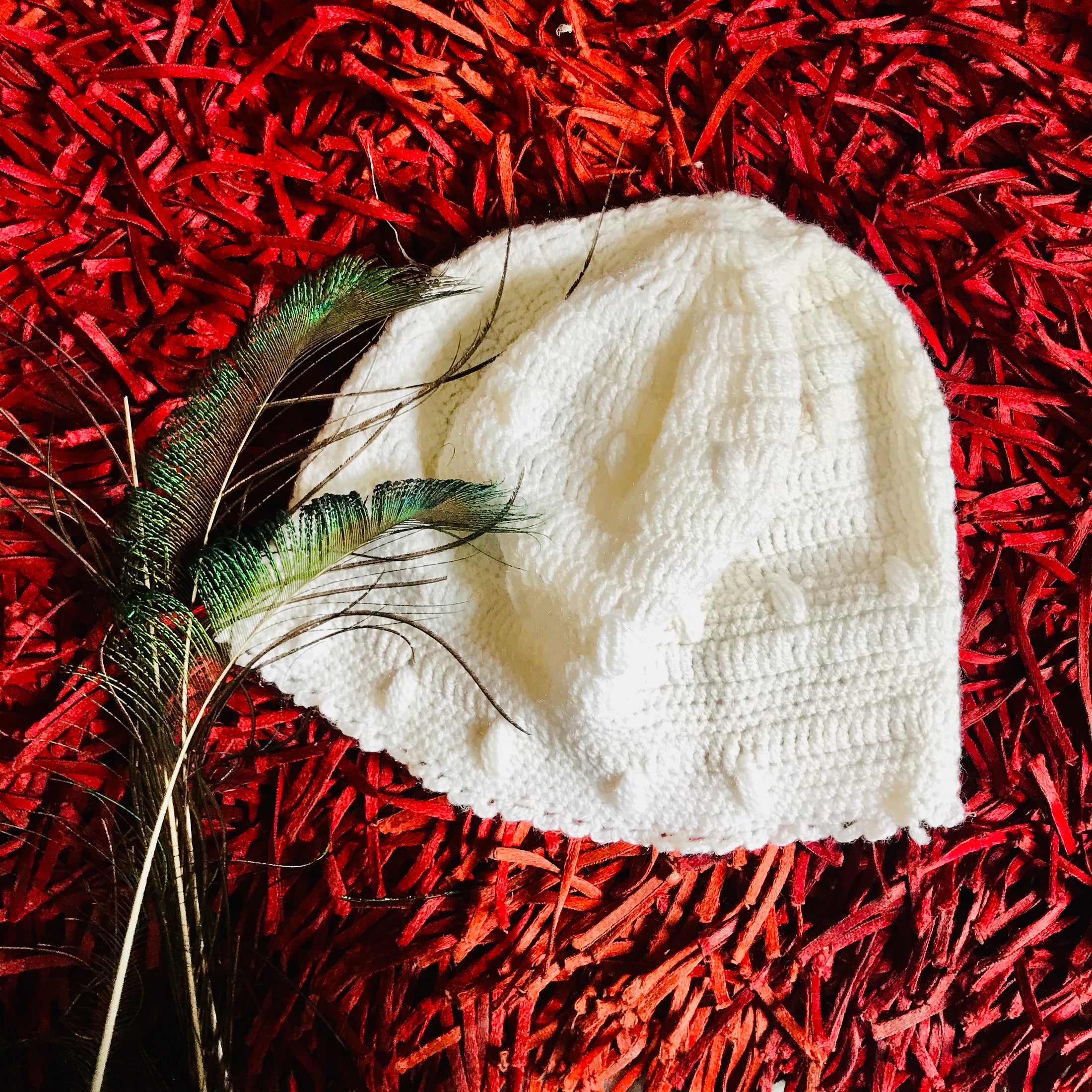 White Crochet Beanie - Granmade