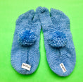 Load image into Gallery viewer, Light Blue Hand-knit Socks - Granmade
