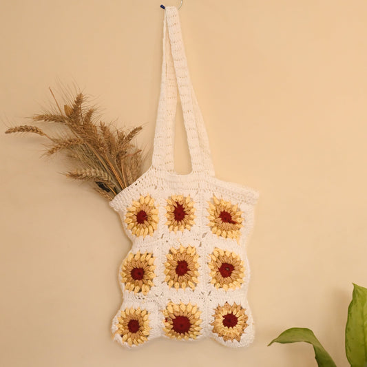 Crochet Sunflower Tote Bag - Granmade